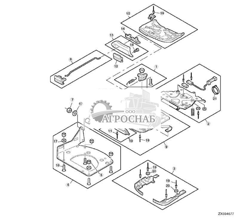 Вращение  компоненты регулировки, сиденье оператора MSG85, MSG95 